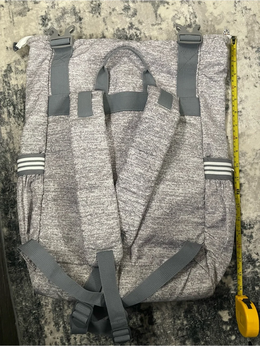 adidas Heather Gray Roll-Top Backpack with Rose Gold Accent never used - Picture 4 of 6